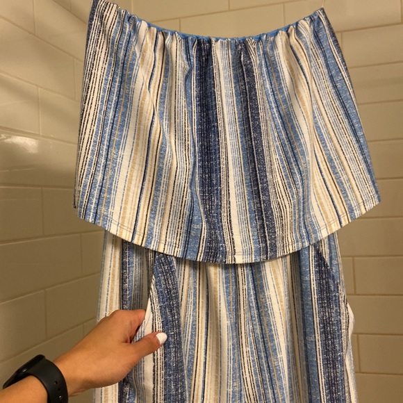 EUC blue strapless jumpsuit - Picture 3 of 6